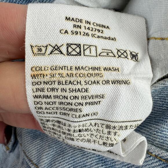 Afends Light Wash Cotton Denim High Rise Mom Straight Cropped Leg Jeans Size 2 - Picture 9 of 15
